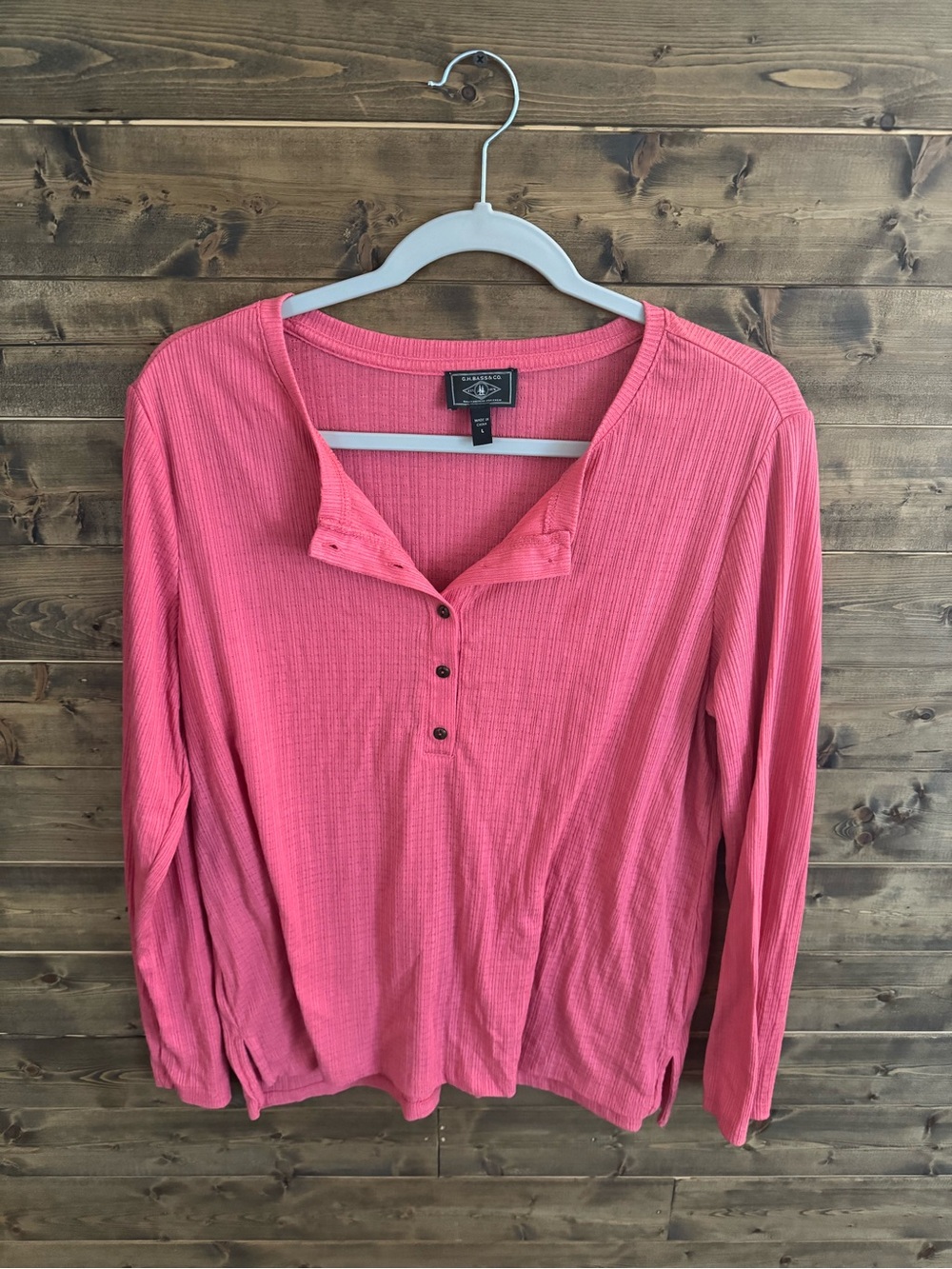 2 Pack - Croft & Barrow Long-Sleeve Henley Top - Pink and Blue